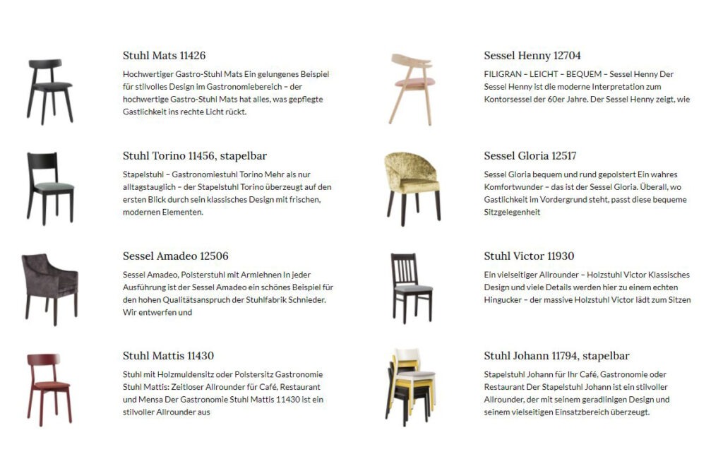 Schnieder Preise Stühle Tische Bänke Möbel Preisliste