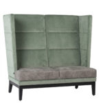 Produktbild Ohrensessel Paula 40900 2-Sitzer, Untergestell schwarz, Polster in Velours dunkle Salbei, Sitz in Vintage grau Schniedersitzt Möbel für gute Gäste