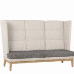 Produktbild Ohrensessel Paula 40900 3-Sitzer, Untergestell schwarz, Polster in wollweiß, Sitz in Vintage grau Schniedersitzt Möbel für gute Gäste