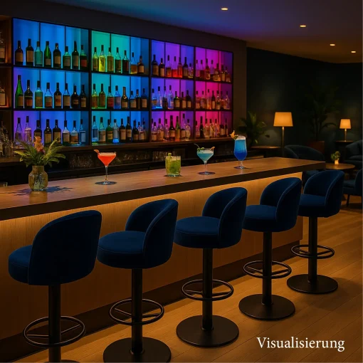 Visualisierung von einer Cocktailbar, Barhocker Sara, Theke