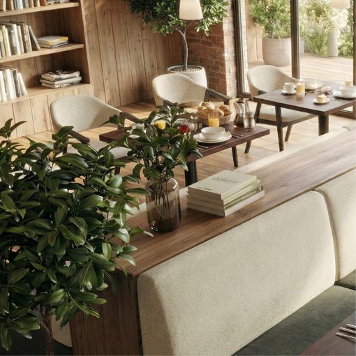 Planung Möblierung Frühstücksraum Hotel Sessel Constantin Schniedersitzt_2