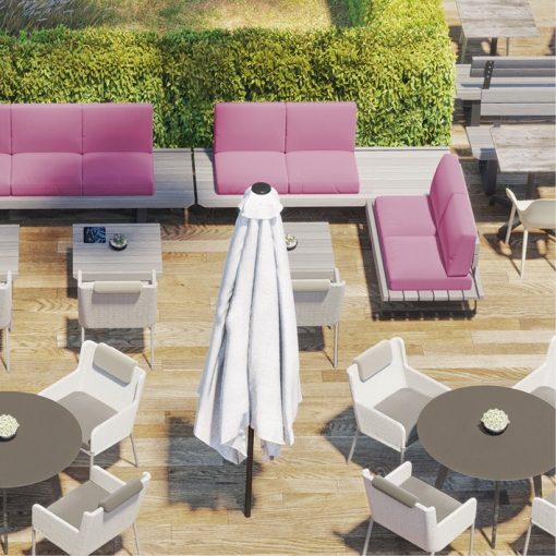 Lounge-Sofa Terrassenmöbel Seire Osis, Gartenbänke Sofa Tische Outdoor Möbel