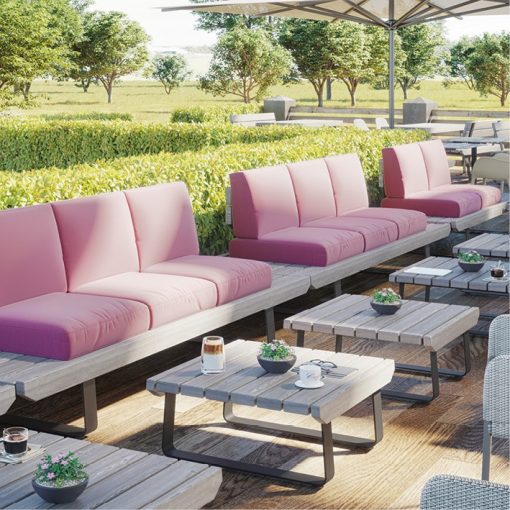 Lounge-Sofa Terrassenmöbel Seire Osis, Gartenbänke Sofa Tische Outdoor Möbel