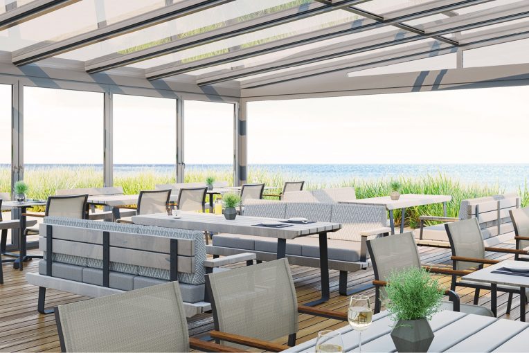 Terrasse überdacht Outdoor Möbel Osis Außengastronomie Schniedersitzt5
